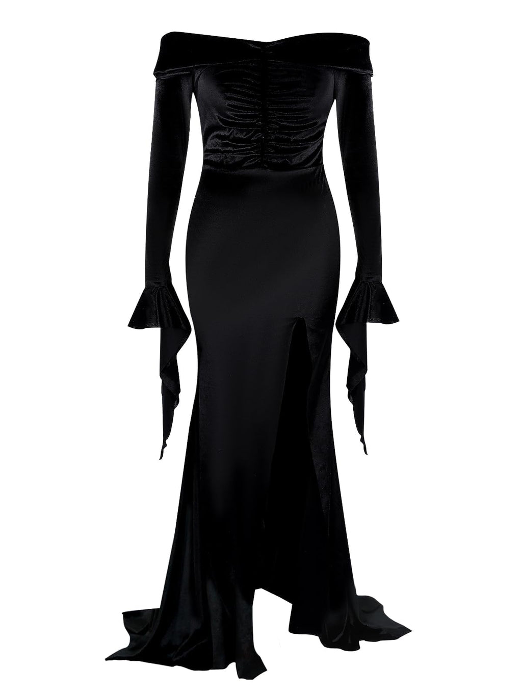 ROC PARTY Womens Gothic Floor Length Off Shoulder Dress Black Size S - Night Bloom Digital Empire Studios