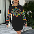 Rainbow Goddess Gothic Style Hoodie Dress