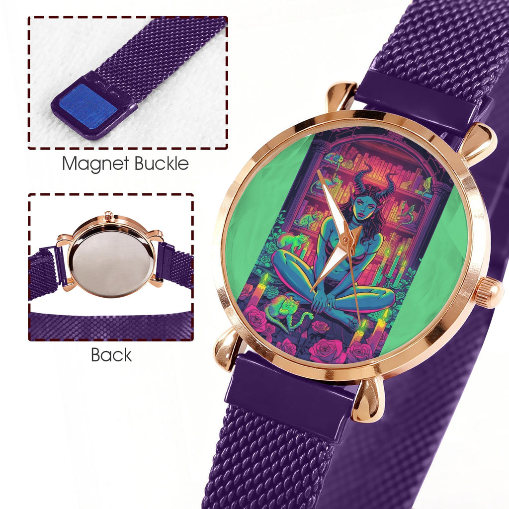 Firey Drsgon Gothic Women's Magneric Strap Watch 4