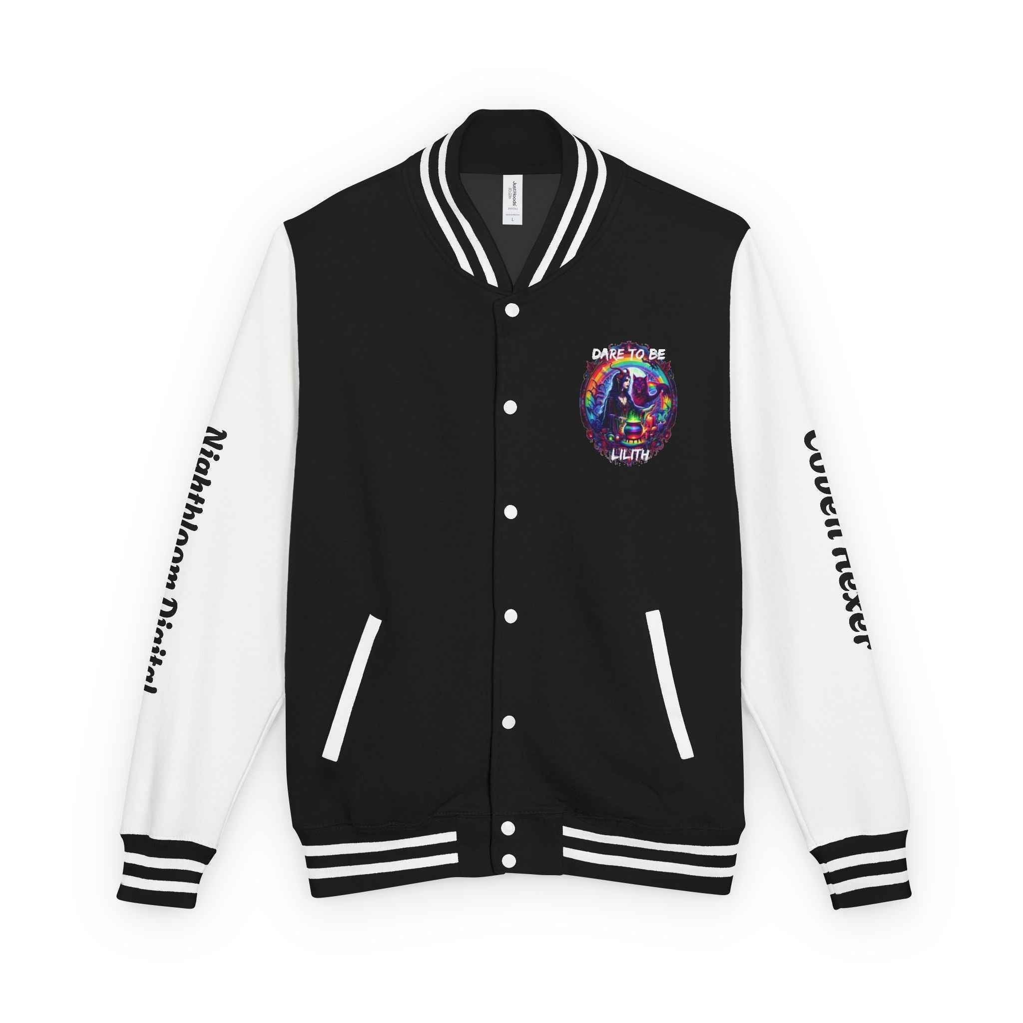 Lilith Witch Core Night Bloom Letterman Jacket — Coven Hexer Jock Jacket