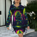 Neon Castle Goddess Gothic Style Hoodie Dress