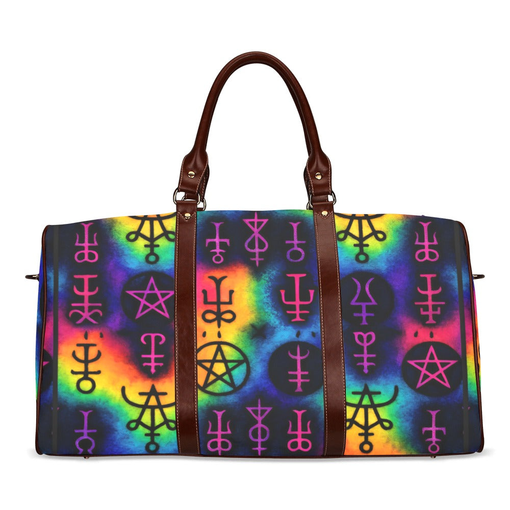 Rainbow Witch Runes and Sigil Gothic Women's Fashion Waterproof Travel Bag Large 2