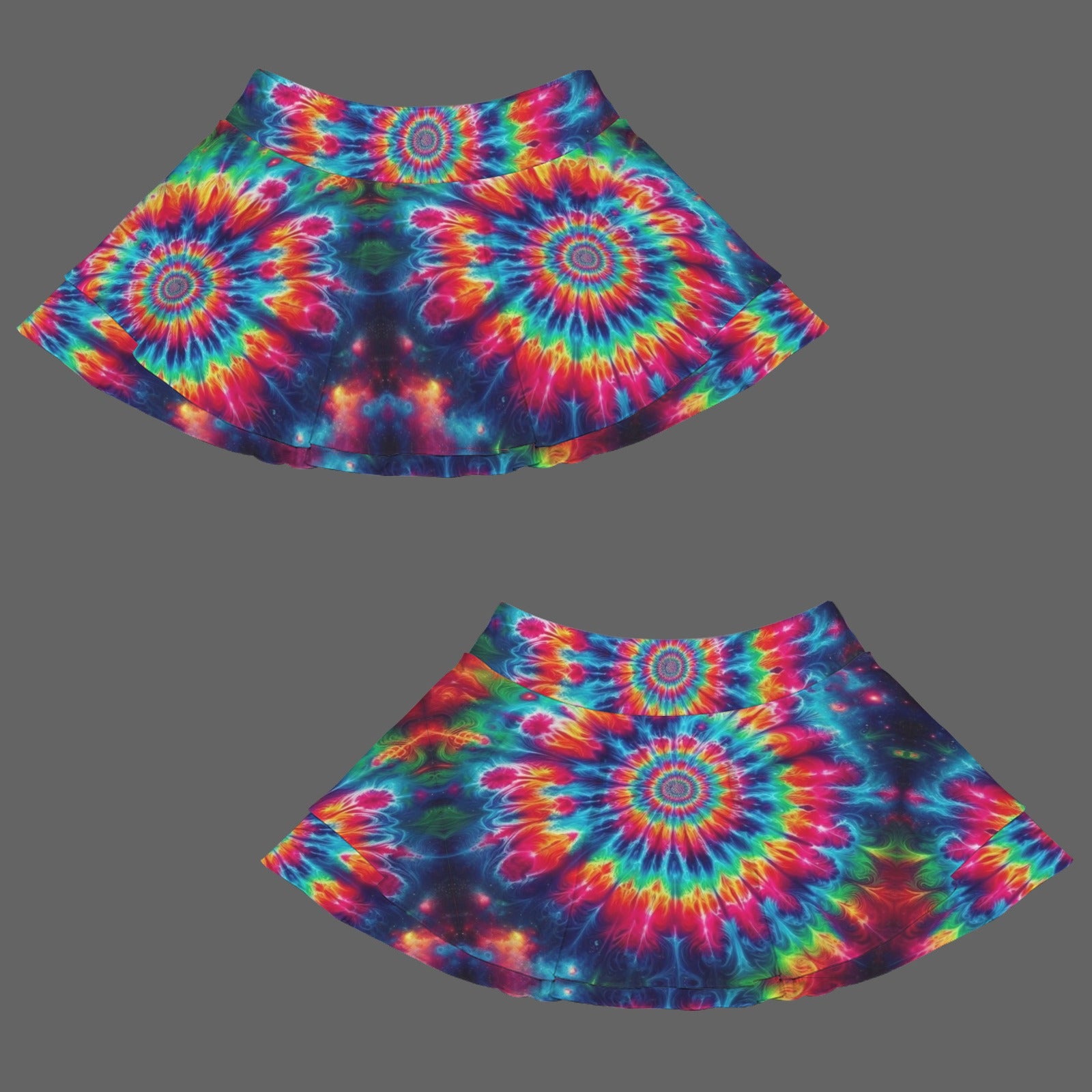 Trippy Gothic Tie-Dye Hippy Style Fashion Sports Skort 4