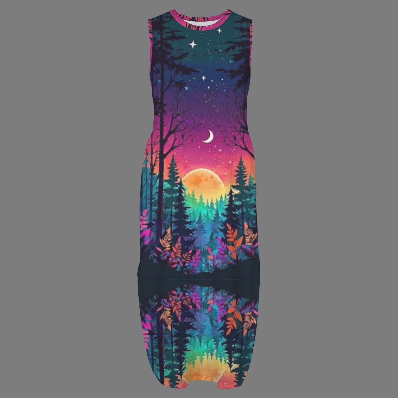 round neck gothic goddess maxi dress 7