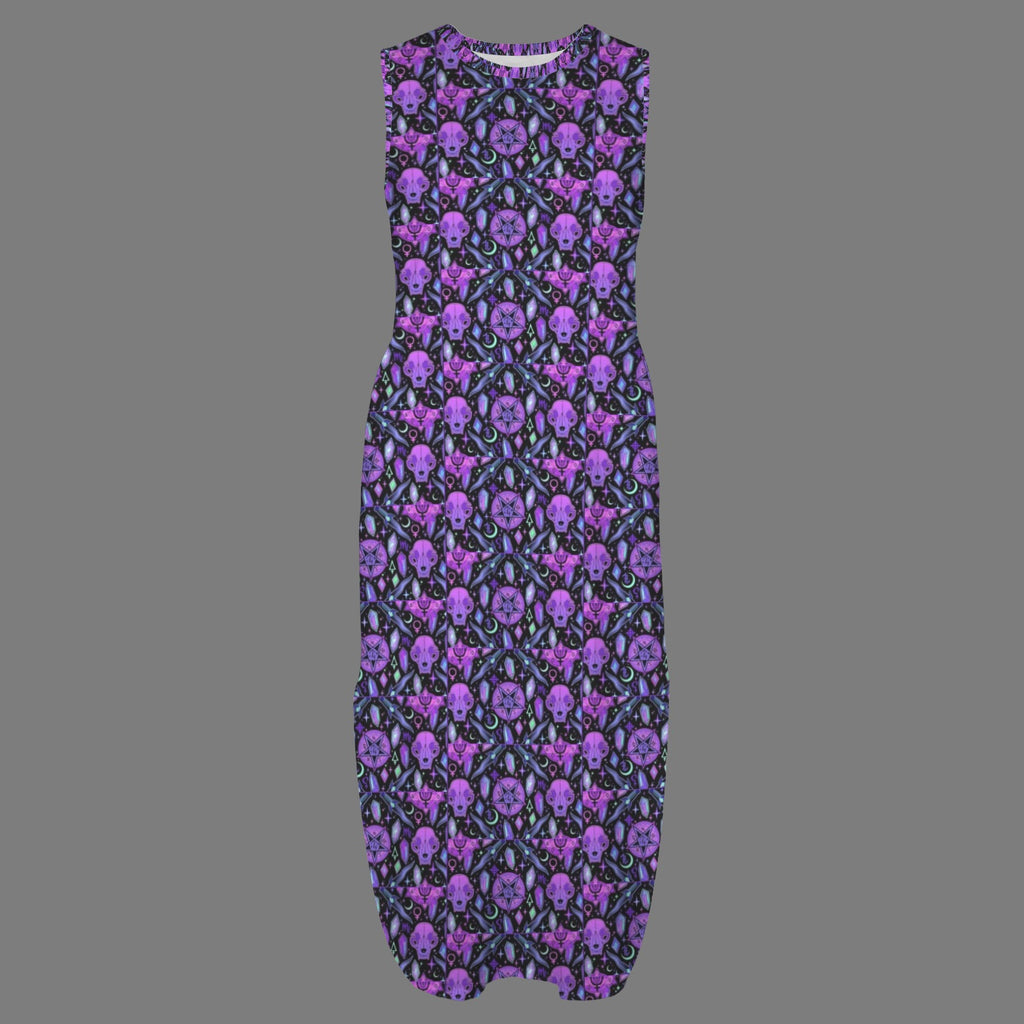round neck gothic goddess maxi dress 12 - Night Bloom Digital Empire Studios