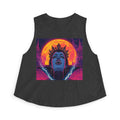 Vampire Queen Neon Gothic Moon Crop Top — Vampire Graphic Women's Crop Top