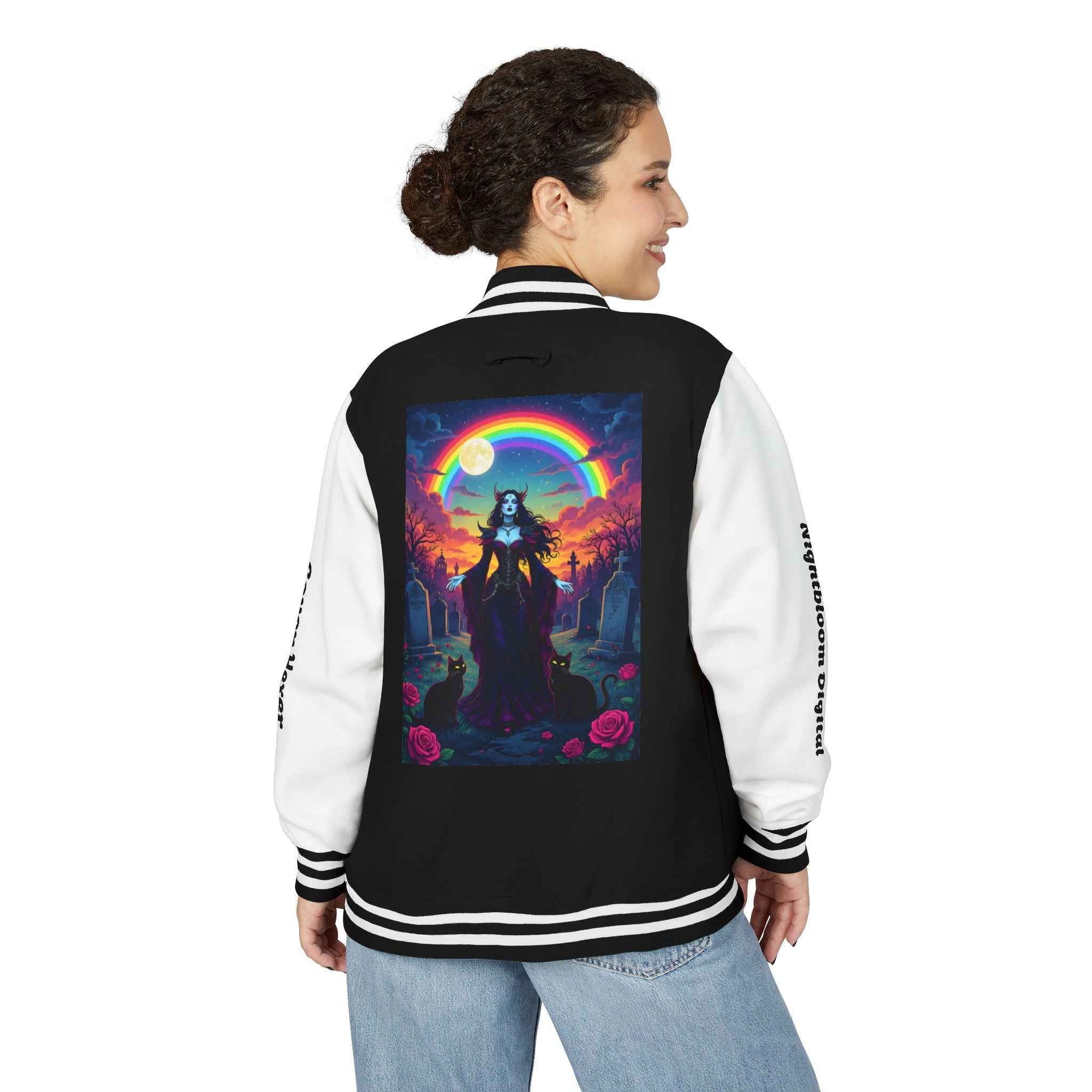 Lilith Witch Core Night Bloom Letterman Jacket — Coven Hexer Jock Jacket
