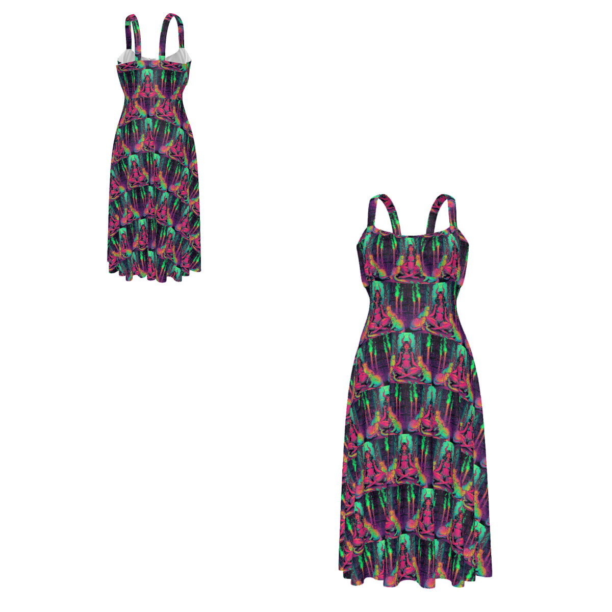 All Over Print Women's Suspender Casual Dress
