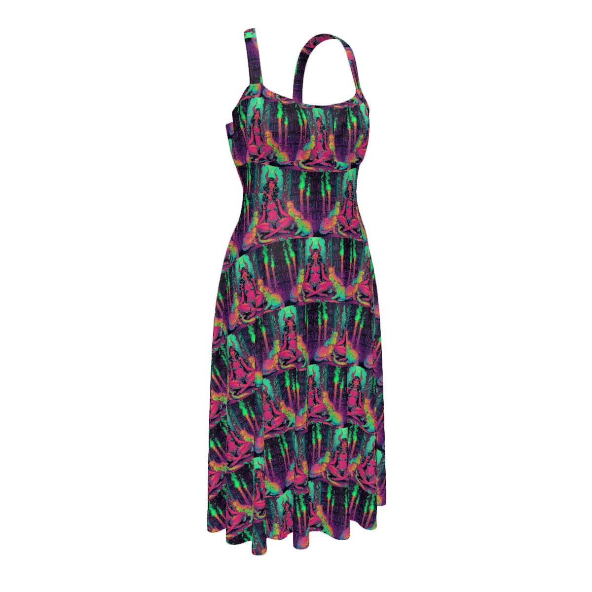 All Over Print Women's Suspender Casual Dress