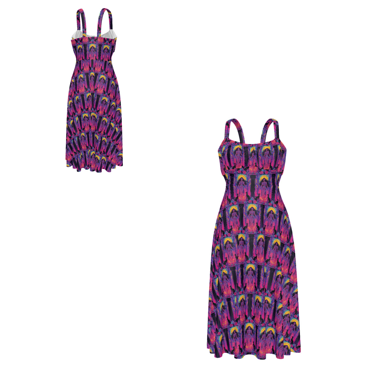 All Over Print Women's Suspender Casual Dress