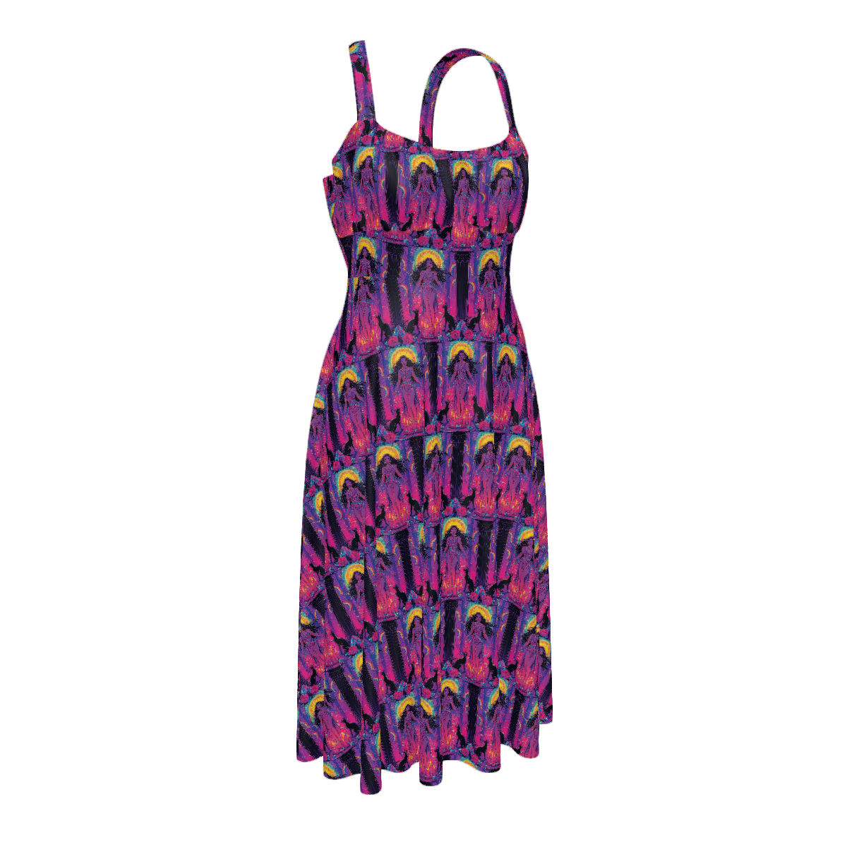 All Over Print Women's Suspender Casual Dress