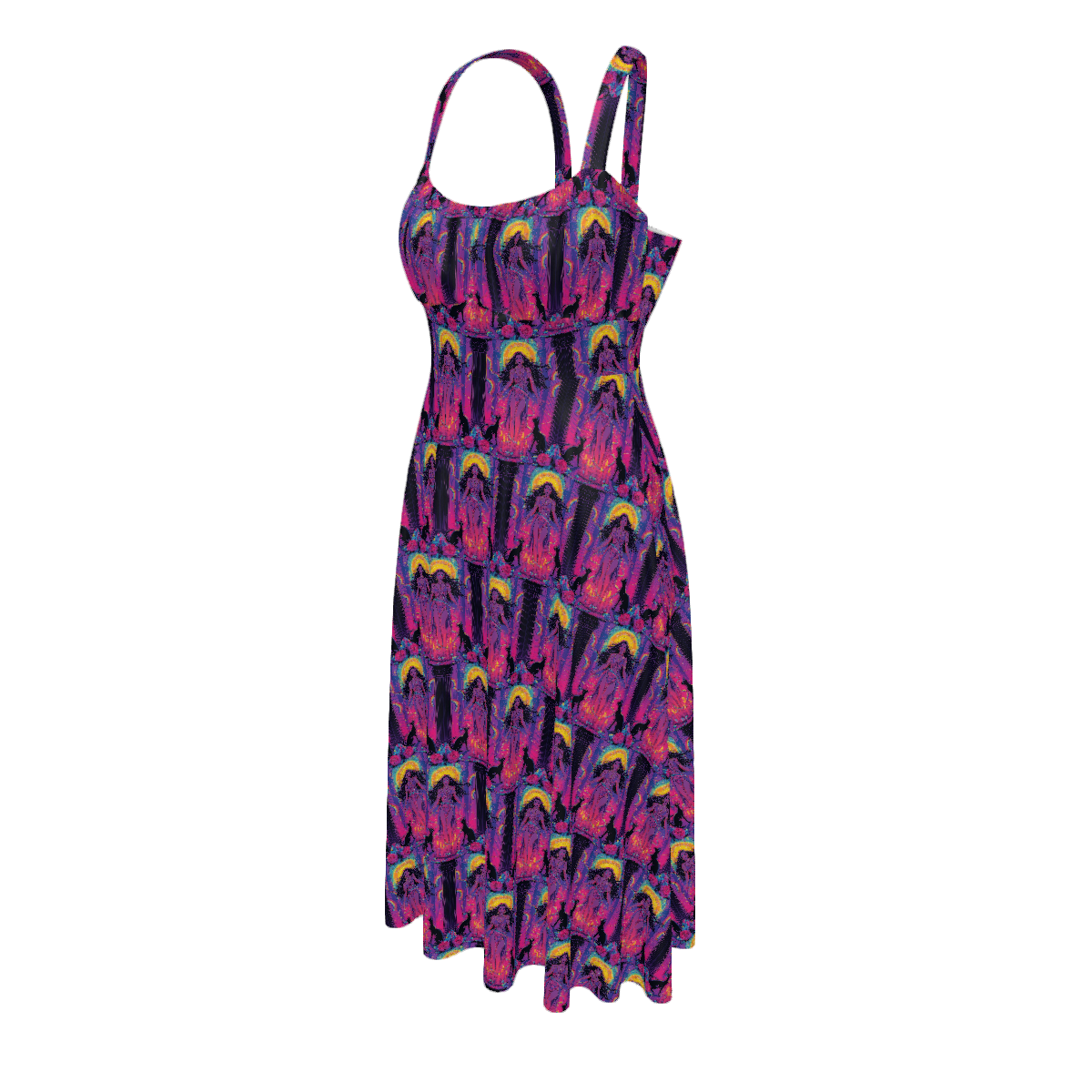 All Over Print Women's Suspender Casual Dress
