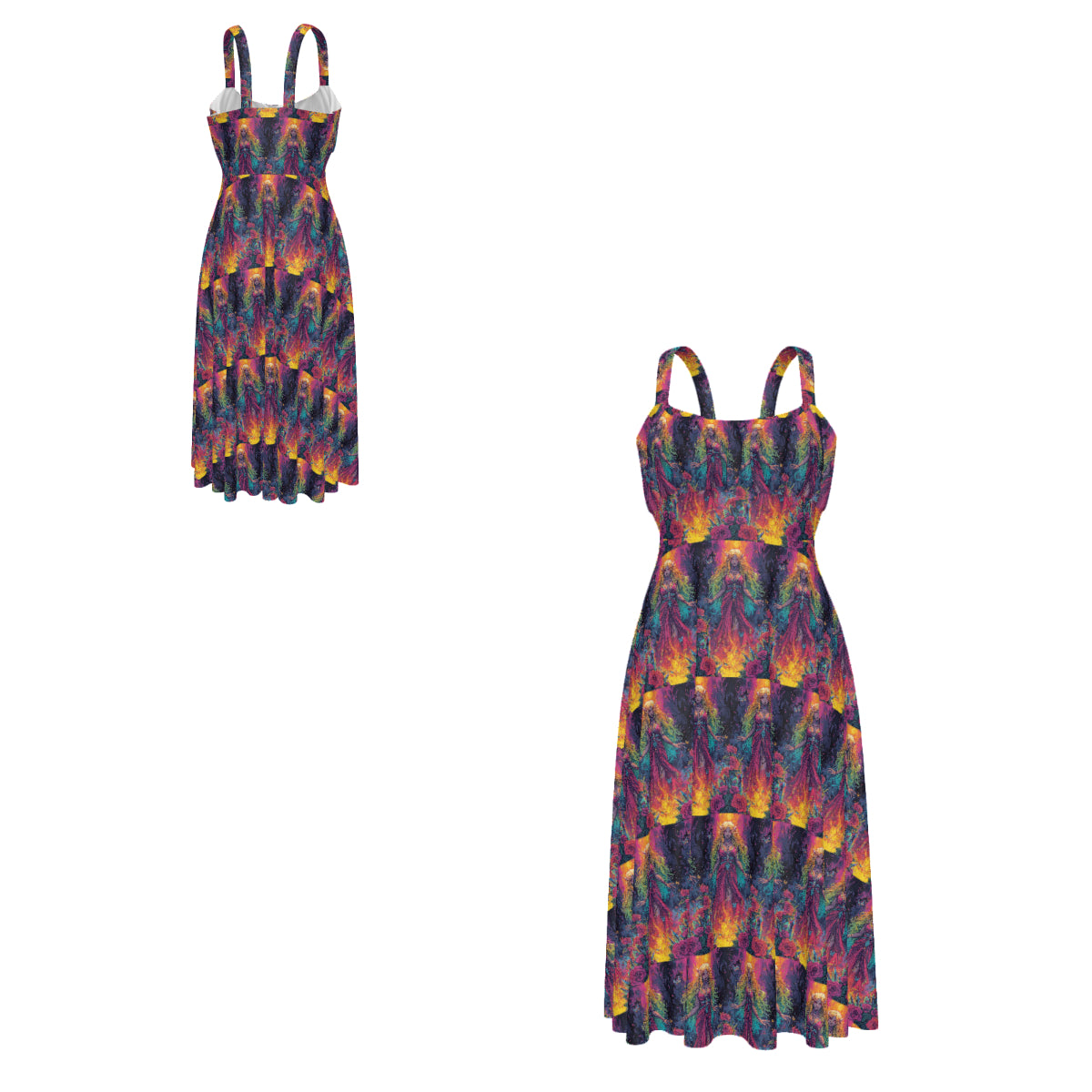 All Over Print Women's Suspender Casual Dress