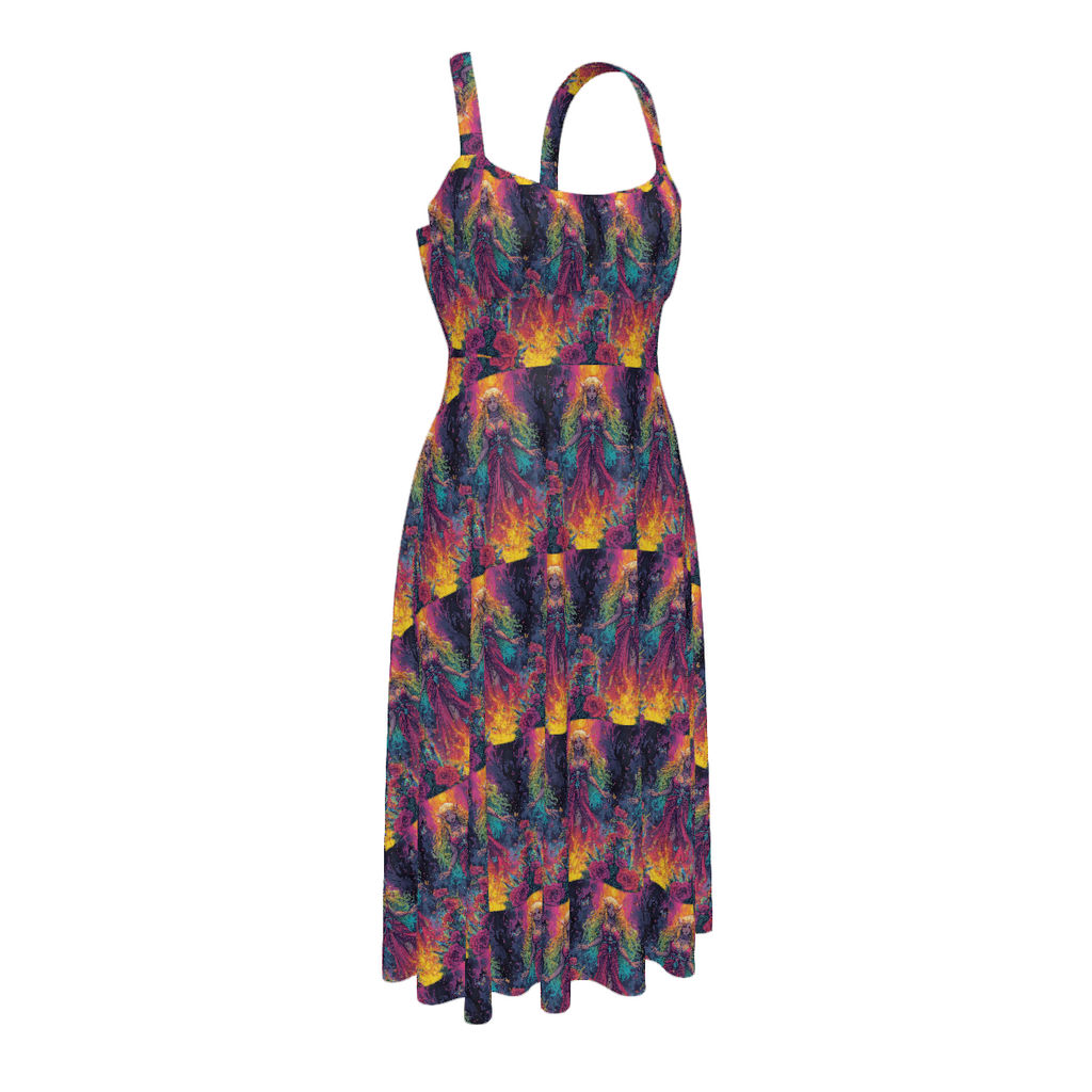 All Over Print Women's Suspender Casual Dress