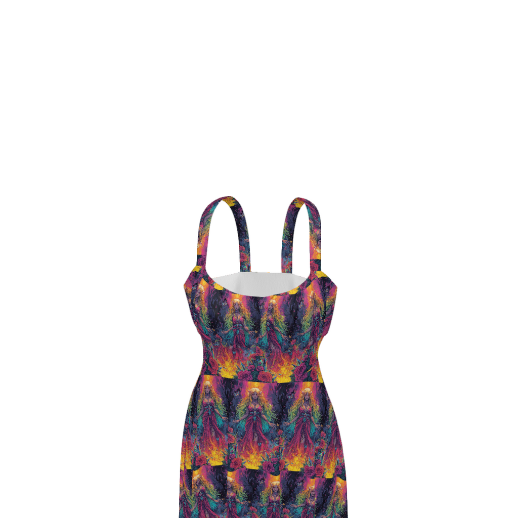 All Over Print Women's Suspender Casual Dress