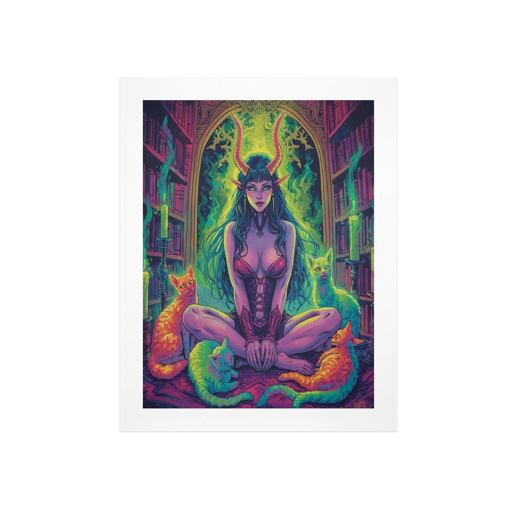 Dark Fantasy Witch Library Art Print 8