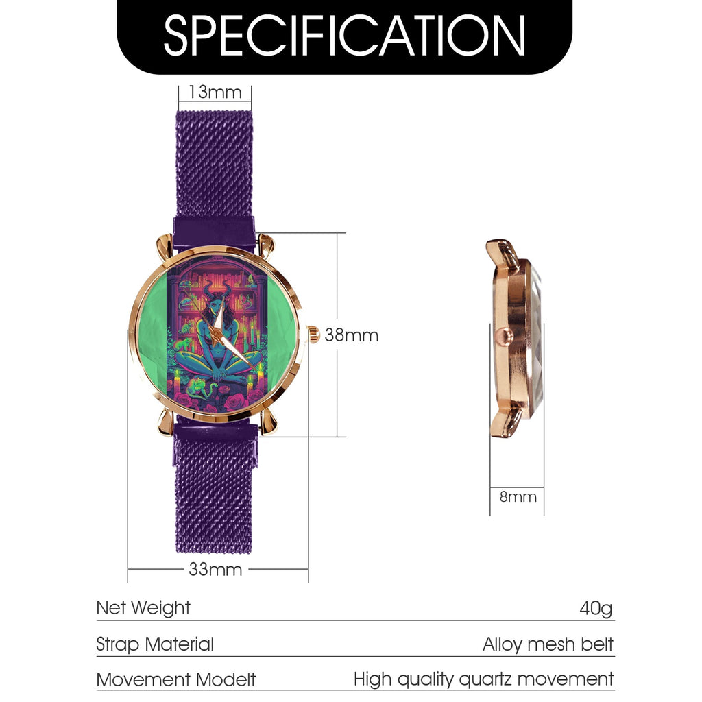 Firey Drsgon Gothic Women's Magneric Strap Watch 4
