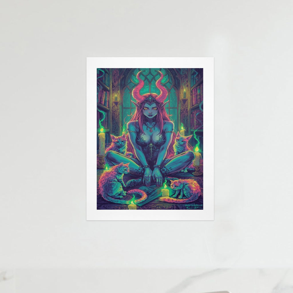 Dark Fantasy Witch Library Art Print 2