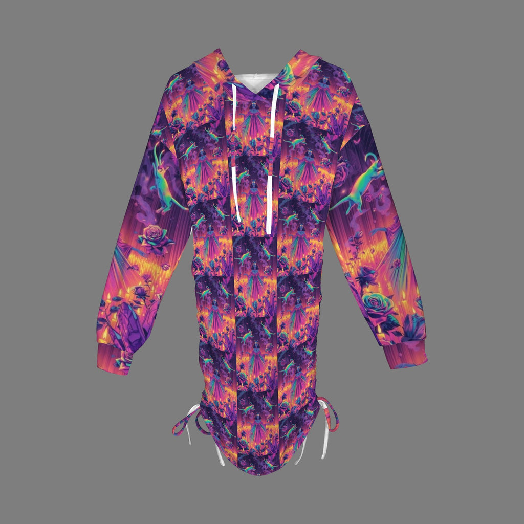 Rainbow Goddess Gothic Style Hoodie Dress 2