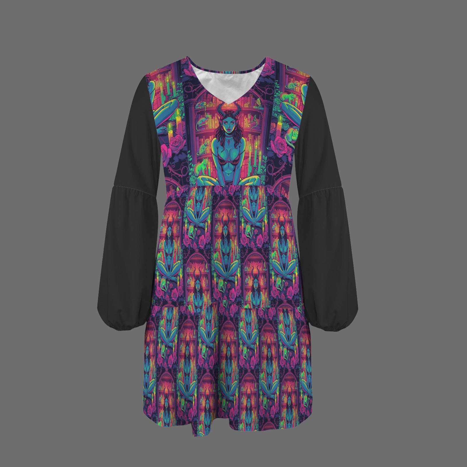 Gothic Witch Fashion Long Sleeved Dress