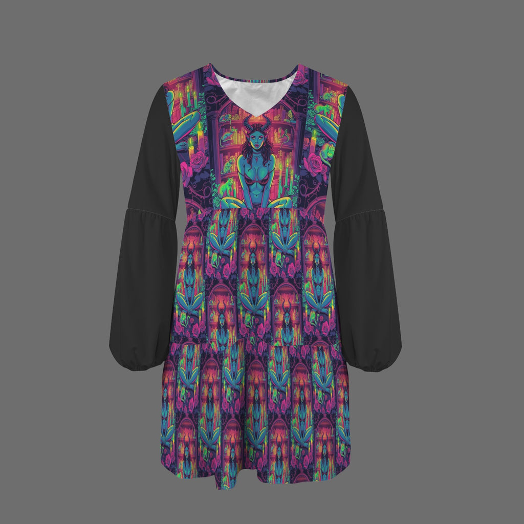 Gothic Witch Fashion Long Sleeved Dress