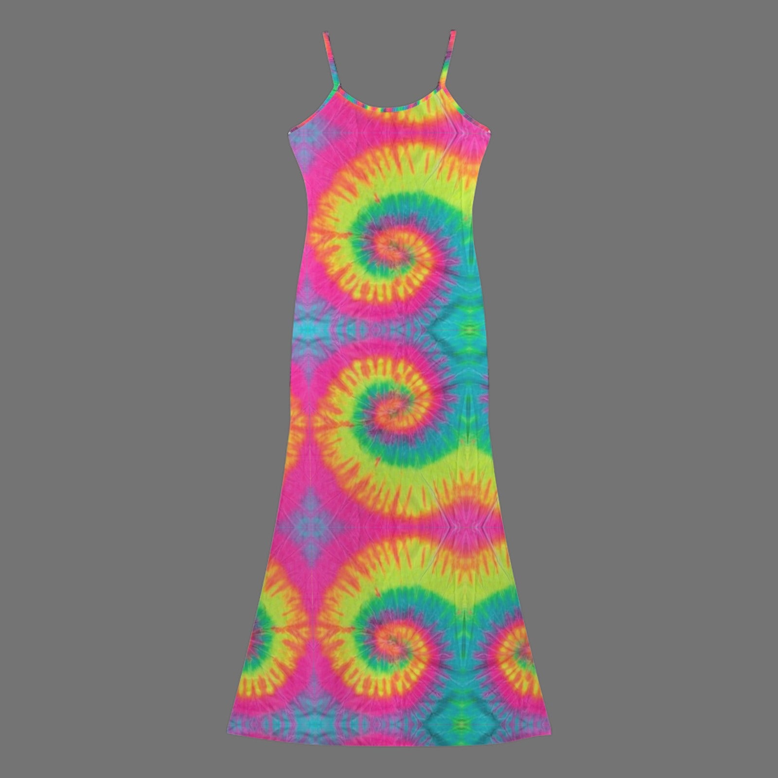 Trippy Tie=Dye long sleevless maxi dress