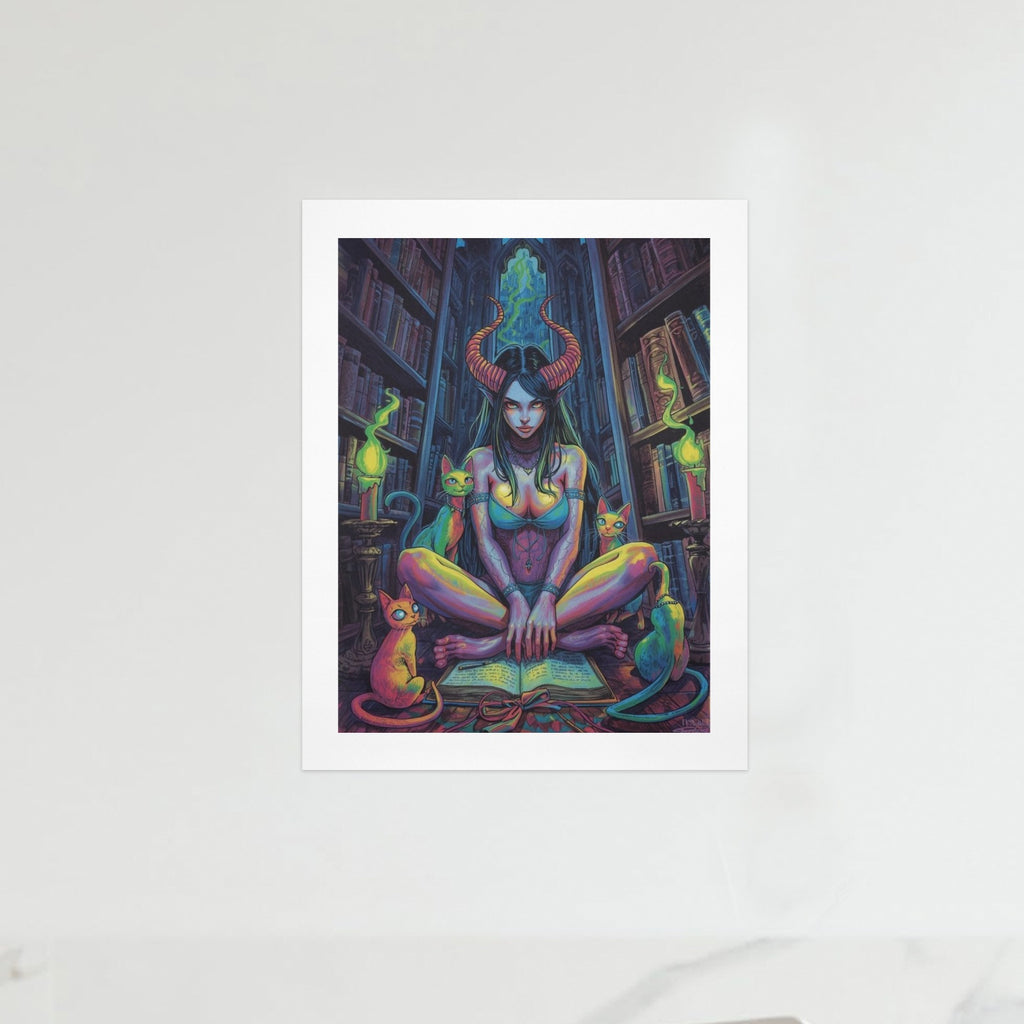 Dark Fantasy Witch Library Art Print 2