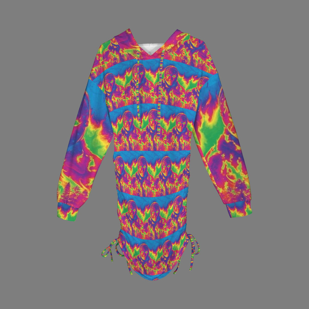 Trippy Rainbow Jason Killer Gothic Style Hoodie Dress
