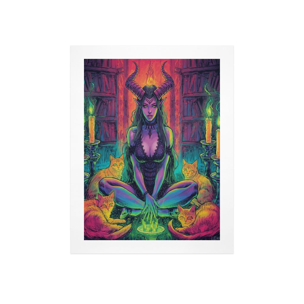 Dark Fantasy Witch Library Art Print 10
