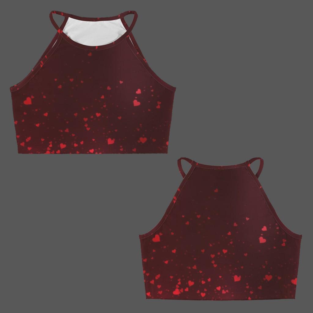 Women's Heart Print Casual Tank Top - Night Bloom Digital Empire Studios