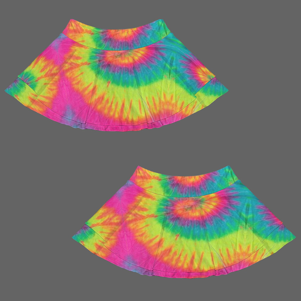 Trippy Gothic Tie-Dye Hippy Style Fashion Sports Skort 3