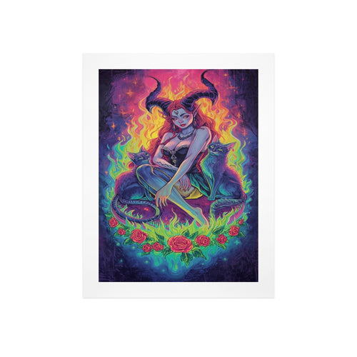 Dark Fantasy Dragon Witch Goddess Art Print Decor 3
