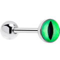Kitty Green Eye UV Reactive Barbell Tongue Ring - Night Bloom Digital Empire Studios