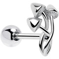 Trippy Mushroom Trio Barbell Tongue Ring - Night Bloom Digital Empire Studios