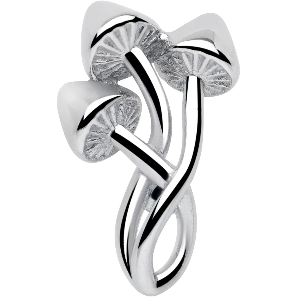 Trippy Mushroom Trio Barbell Tongue Ring - Night Bloom Digital Empire Studios