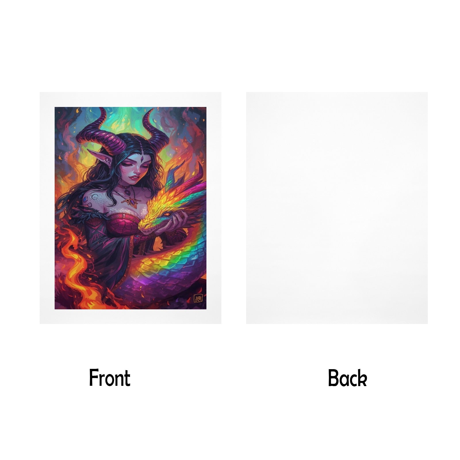 Dark Fantasy Dragon Witch Goddess Art Print Decor 2