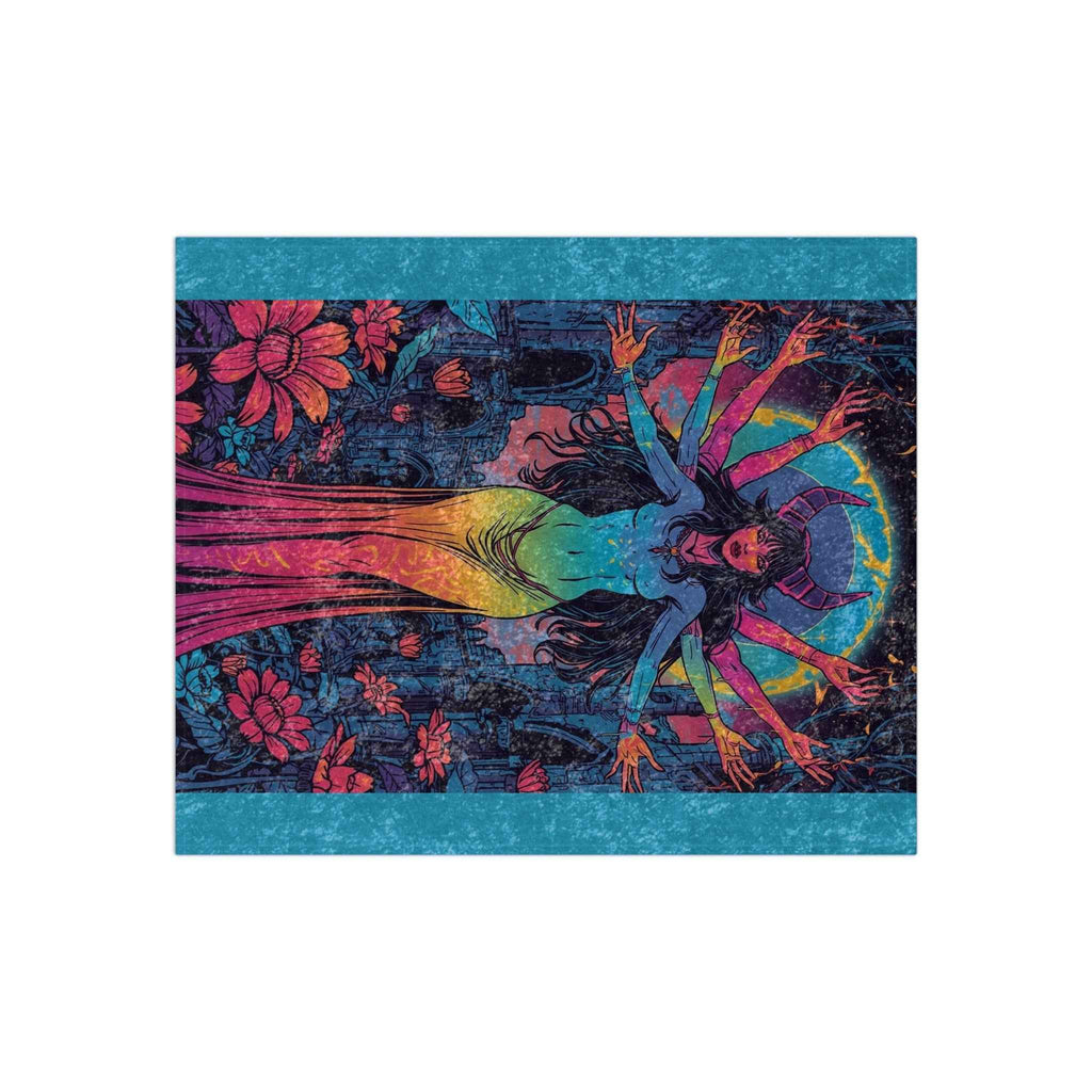 Lilith Egyptian Goddess Crushed Velvet Blanket — 6‑Armed Mythic Velvet Throw