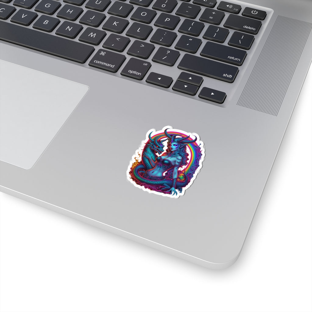 Gothic Stickers, Witchy Occult Rainbow Goddess Lilith Decal, Laptop Accessories, Magical Journal Decoration, Unique Art Supplies, Boho Phone