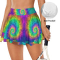 Trippy Gothic Tie-Dye Hippy Style Fashion Sports Skort