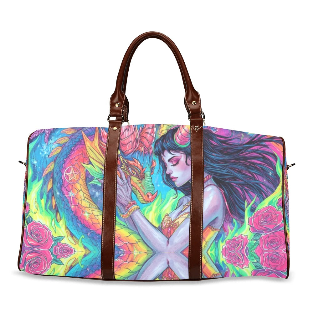 Firey Dragon Witch Gothic Women's Fashion Waterproof Travel Bag Large