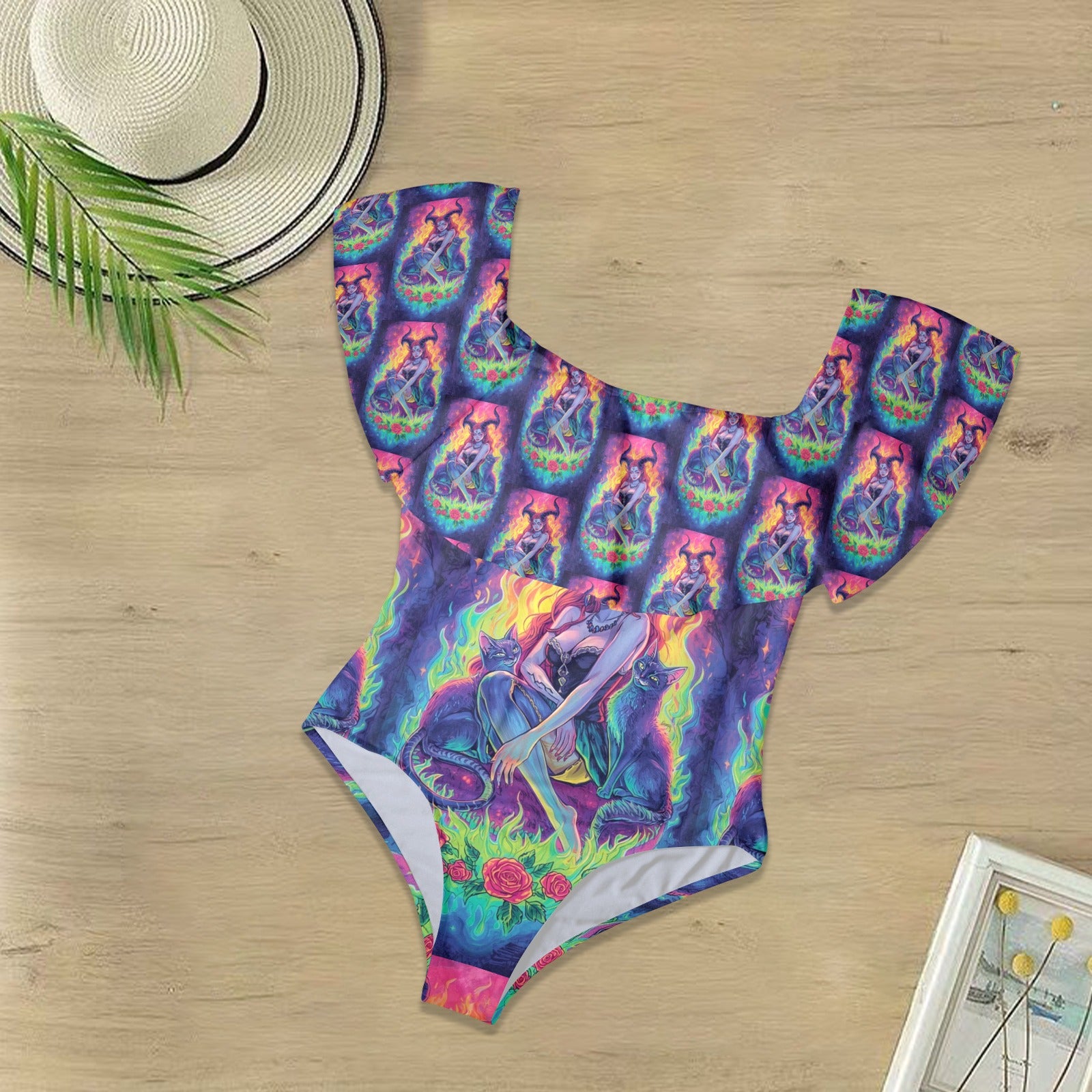 Gothic Dragon Witch Fashion One Piece Swimsuit