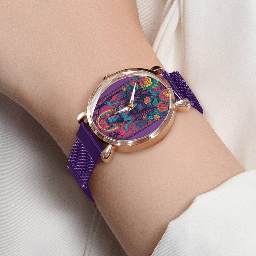 Firey Drsgon Gothic Women's Magneric Strap Watch5