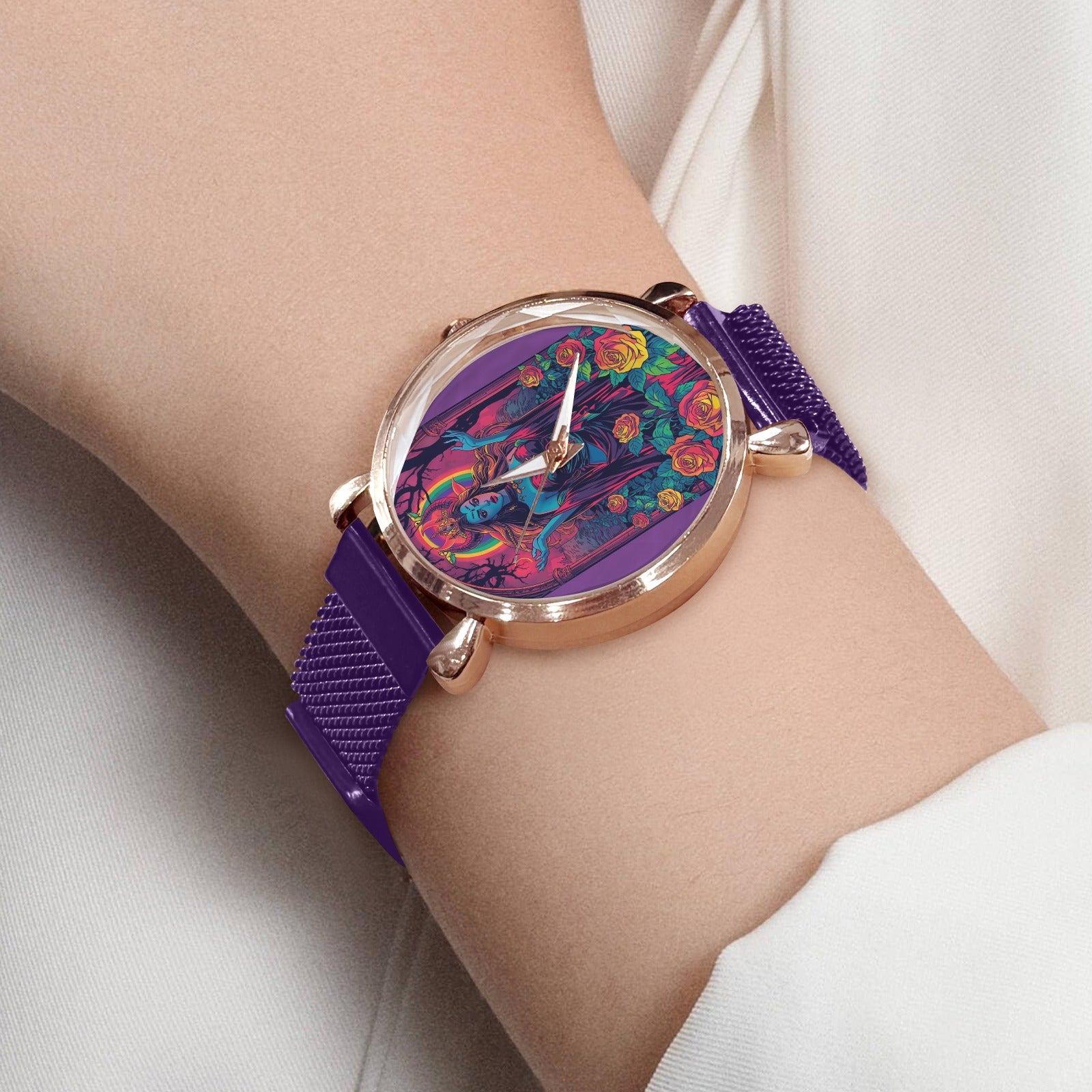 Firey Drsgon Gothic Women's Magneric Strap Watch5
