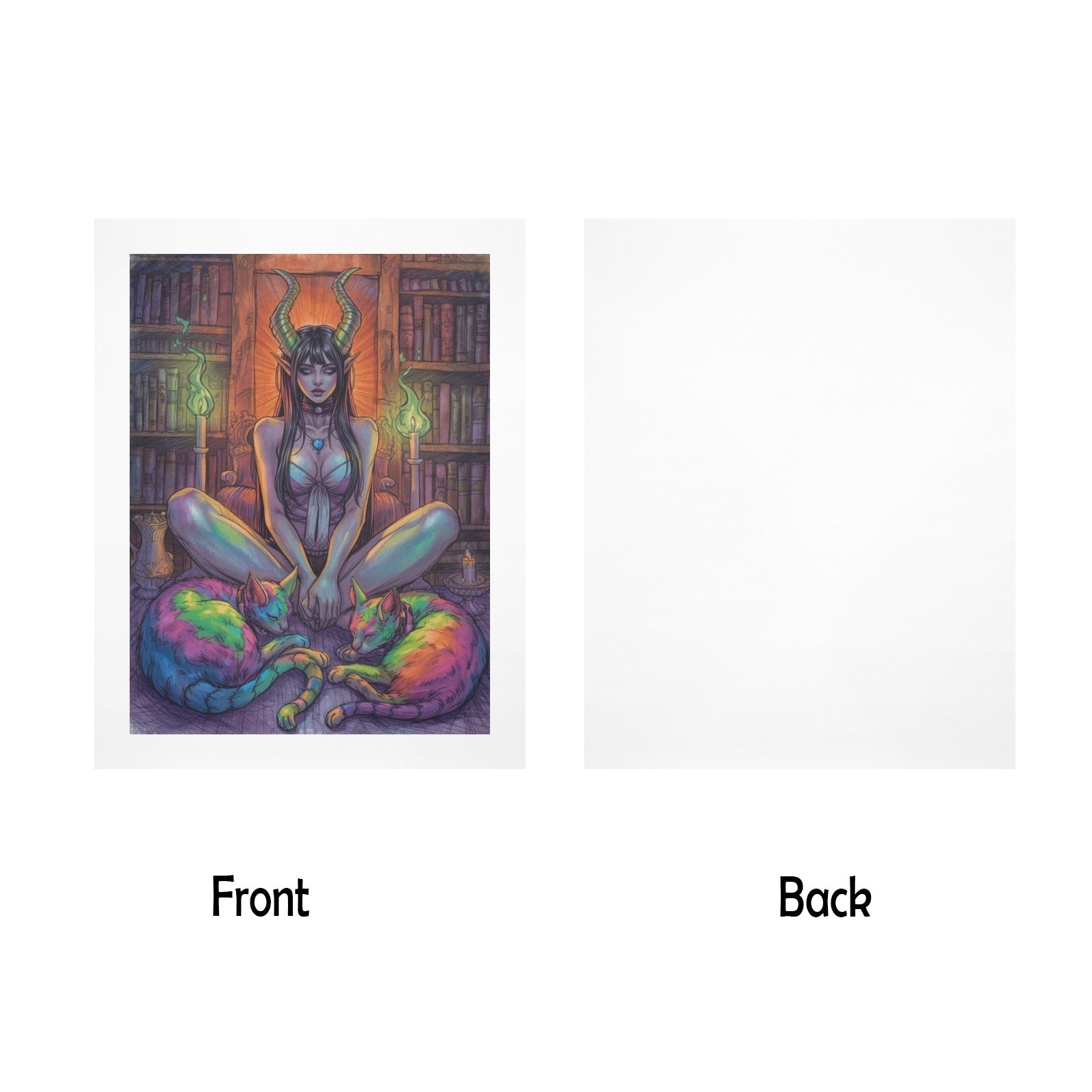 Dark Fantasy Witch Library Art Print 3