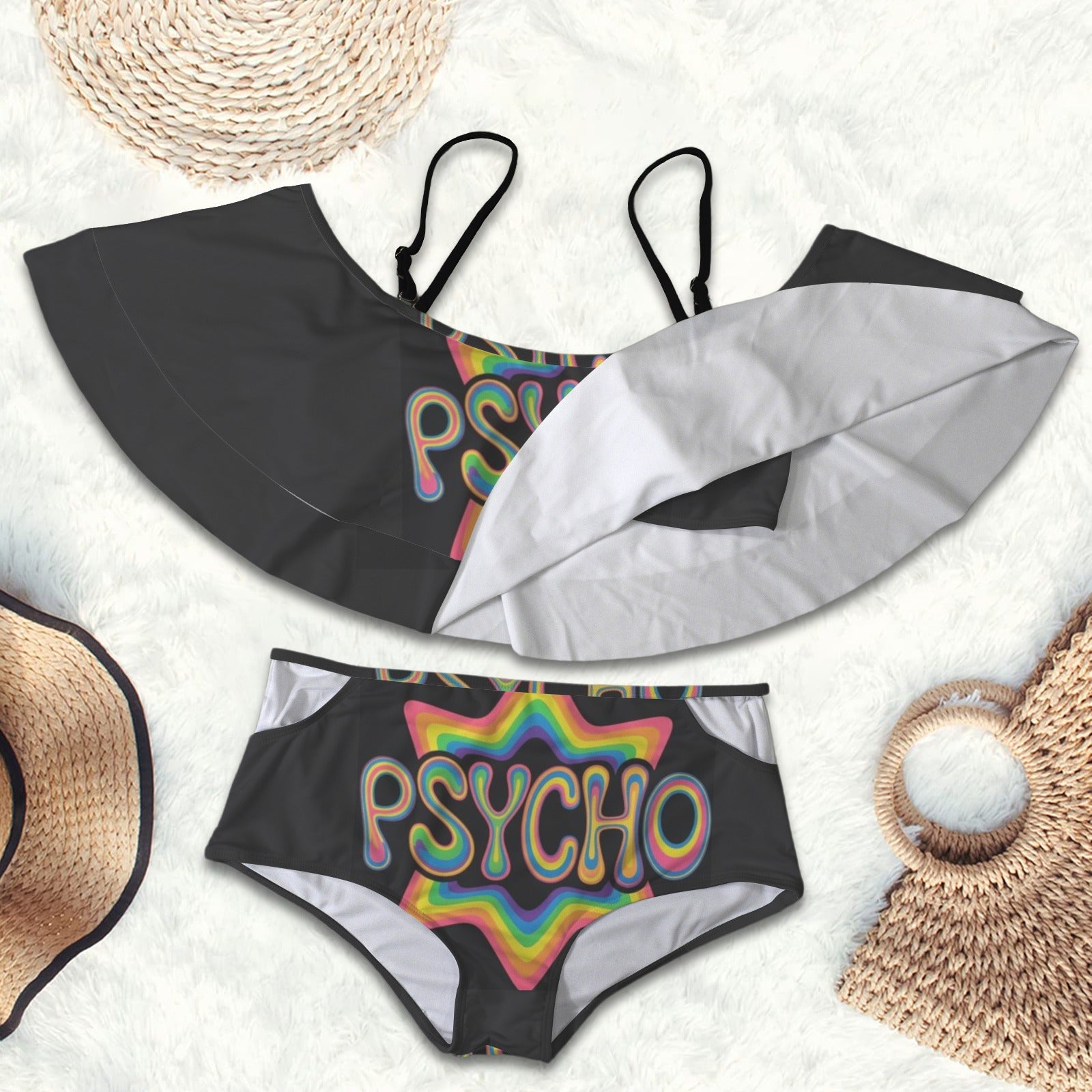 Psycho Print 2 peice swim suit set