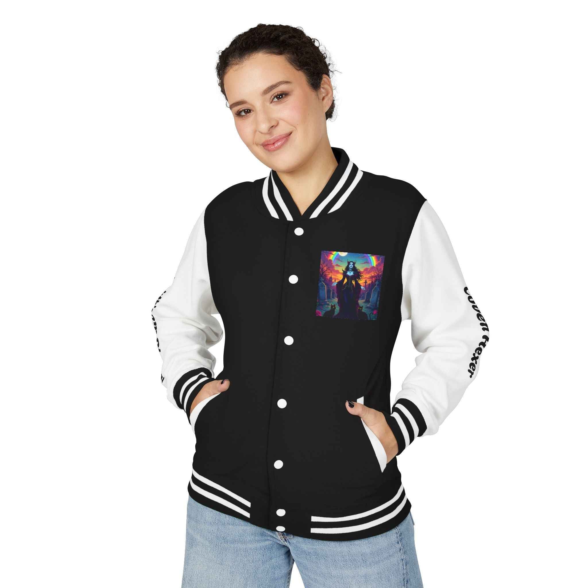 Witch Core Night Bloom Letterman Jacket | Coven Hexer Jock Jacket