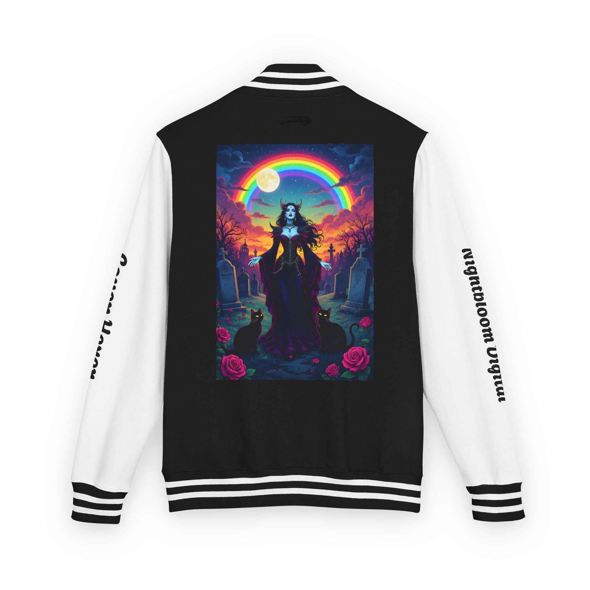Lilith Witch Core Night Bloom Letterman Jacket — Coven Hexer Jock Jacket
