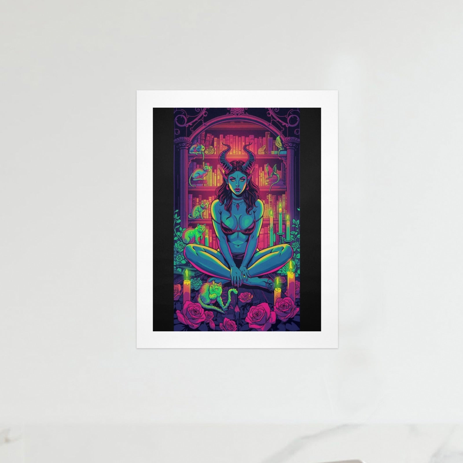Gothic Witch Succubus Library Print