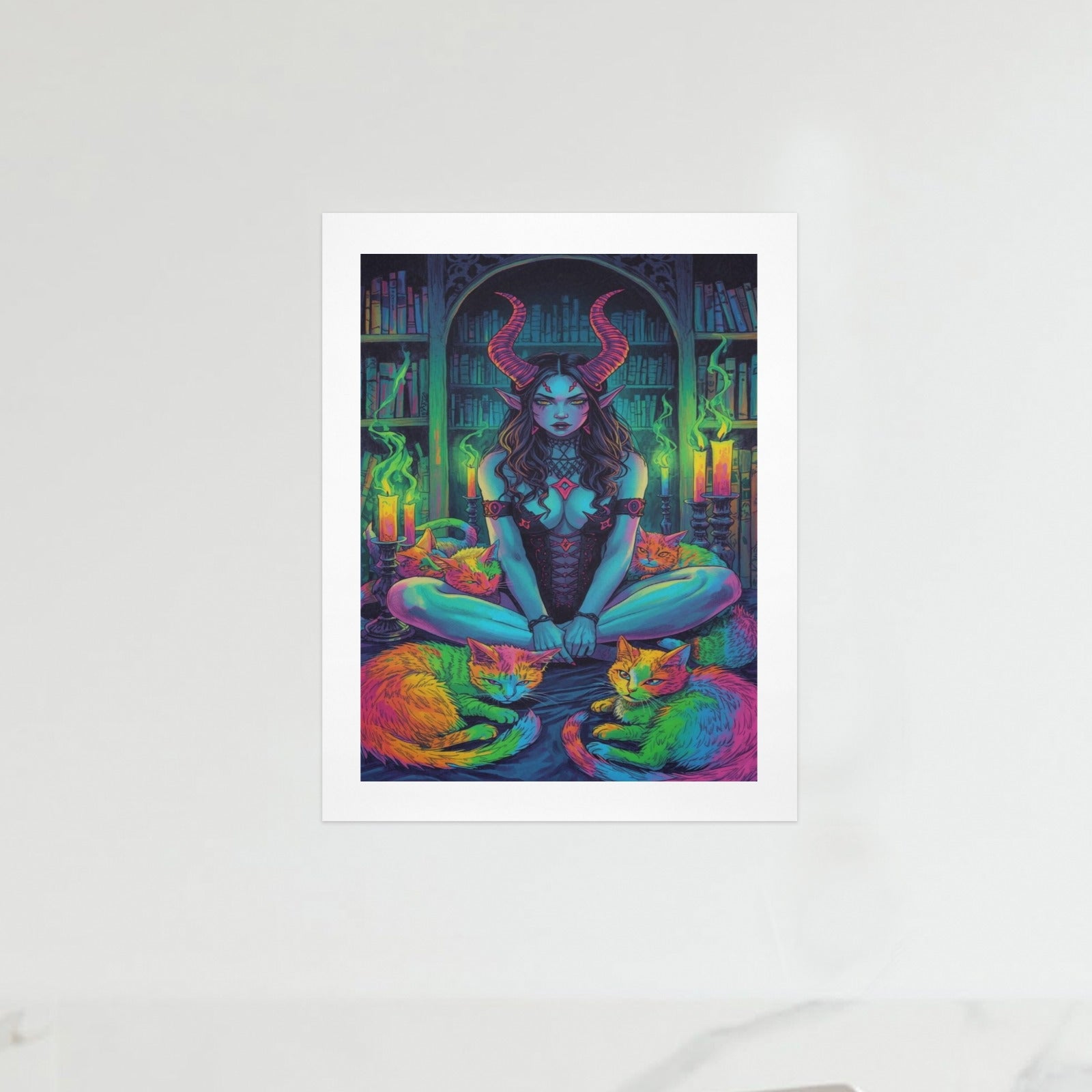Dark Fantasy Witch Library Art Print 1