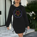 Rainbow pentagram Goddess Gothic Style Hoodie Dress